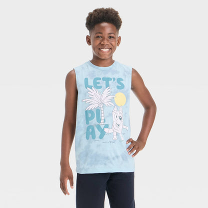 Boys' Bluey Mineral Wash Tank Top - Blue