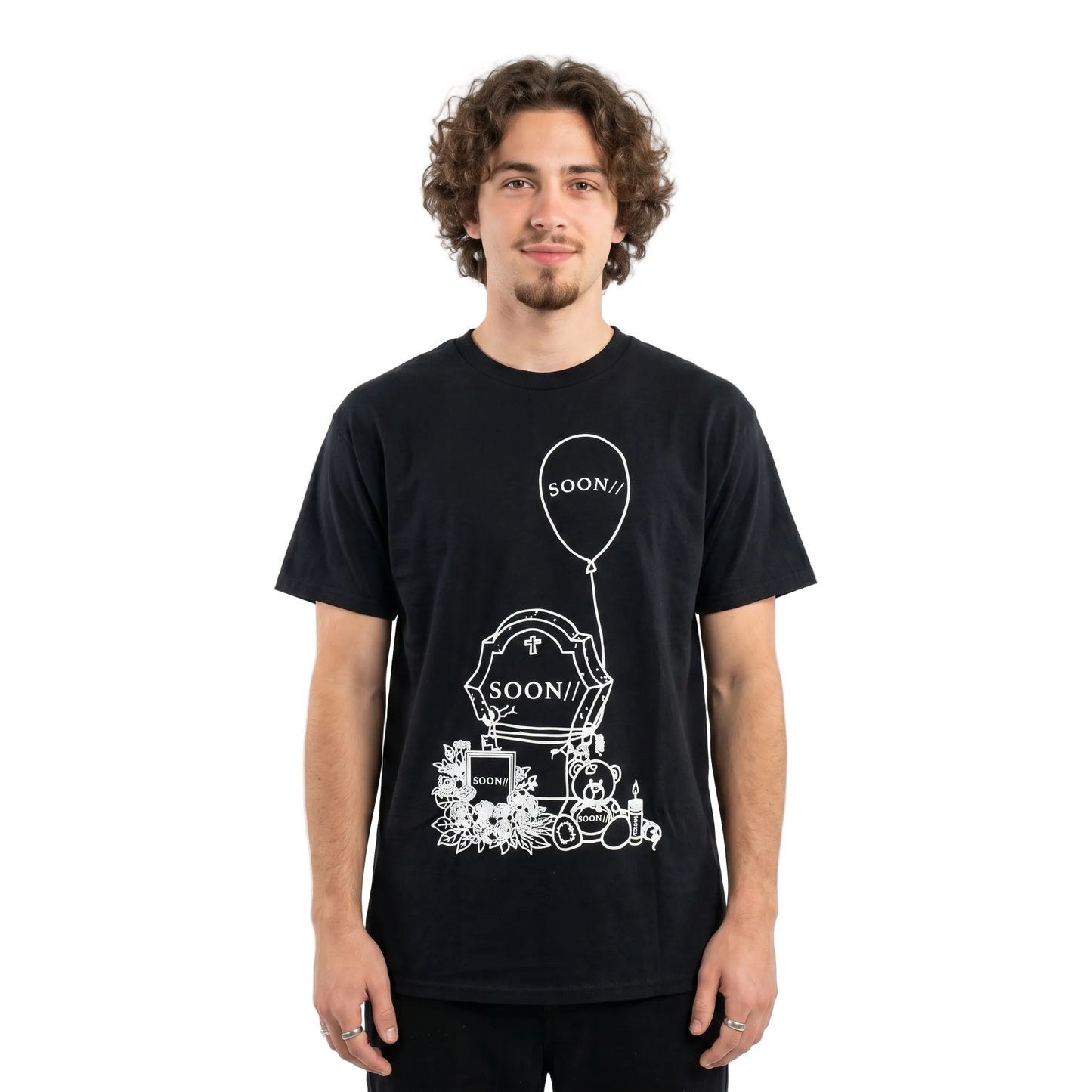 Men's black Kennyhoopla Soon graphic T-shirt by Mad Engine, featuring a bold design on a comfortable shirt.