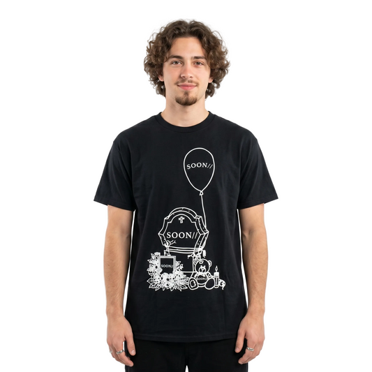Men's black Kennyhoopla Soon graphic T-shirt by Mad Engine, featuring a bold design on a comfortable shirt.