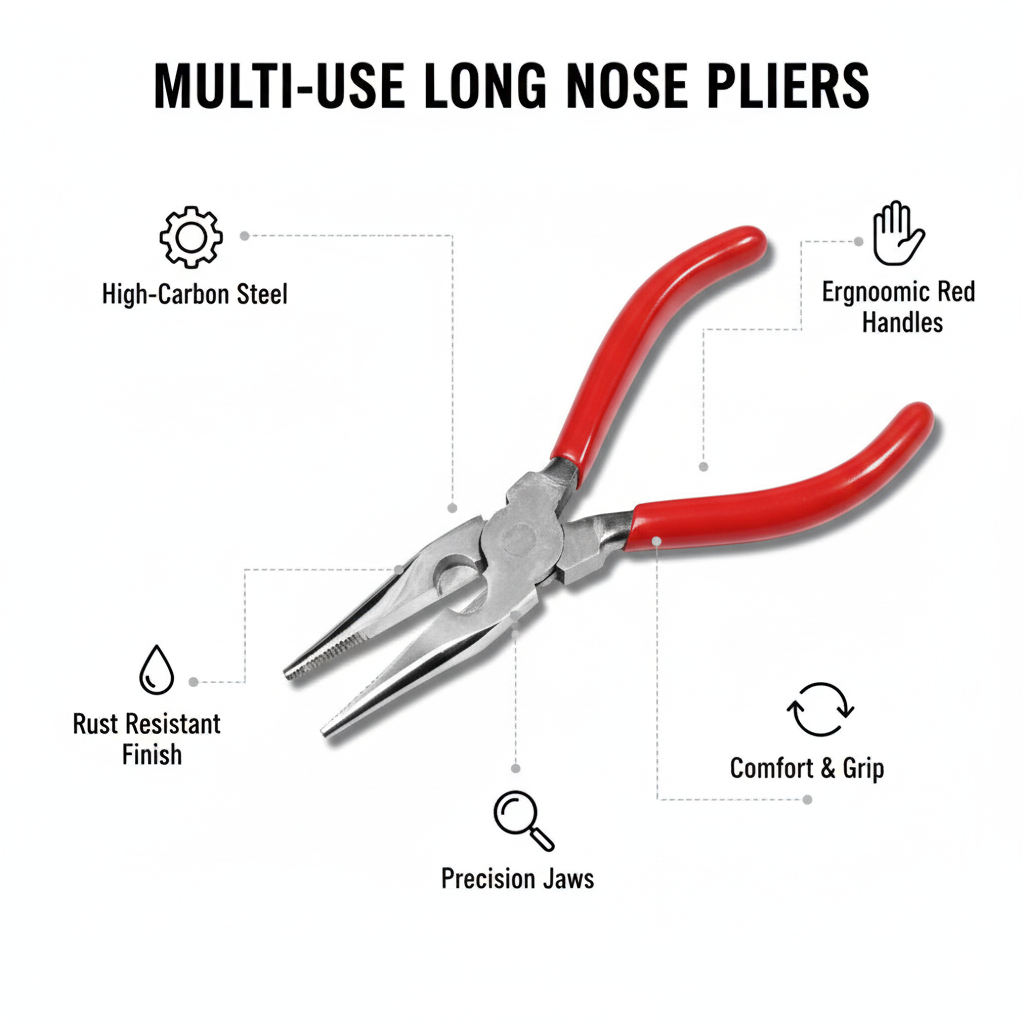 R 103 6-Inch Multi-Use Long Nose Pliers: Precision and Power for Every Task