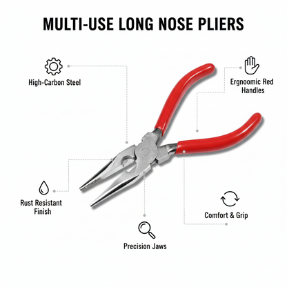 R 103 6-Inch Multi-Use Long Nose Pliers: Precision and Power for Every Task