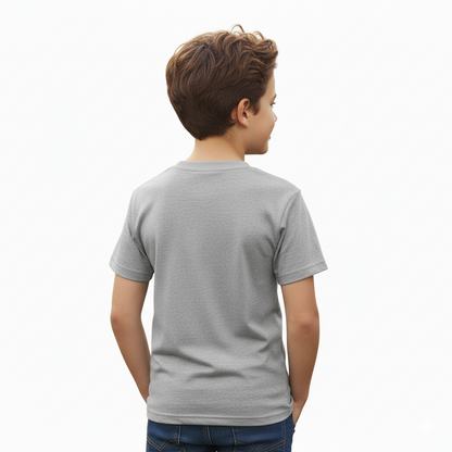 Boy's Youth Grey Heather Elf Raised by Elves Graphic Tee T-Shirt