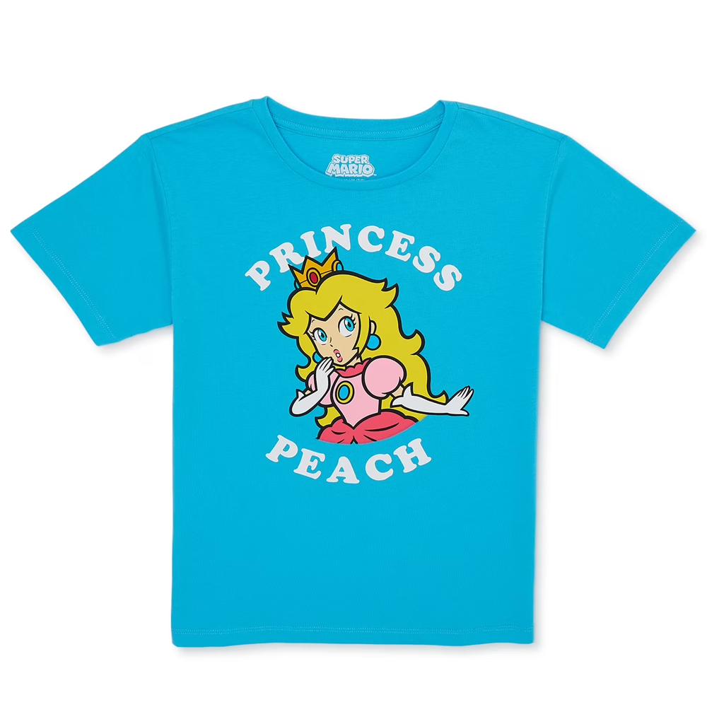 Girls Super Mario Princess Peach Short Sleeve Graphic T-Shirt Tee