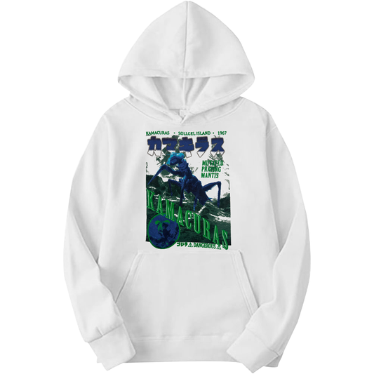 Men's Godzilla Kamacuras Graphic Adult Pull-Over Hoodie White