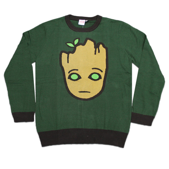 Men's Green Just Groot Marvel Sweater Pullover