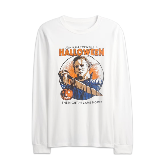 Men's Halloween Michael Myers The Night He Came Graphic Long Sleeve Shirt Tee