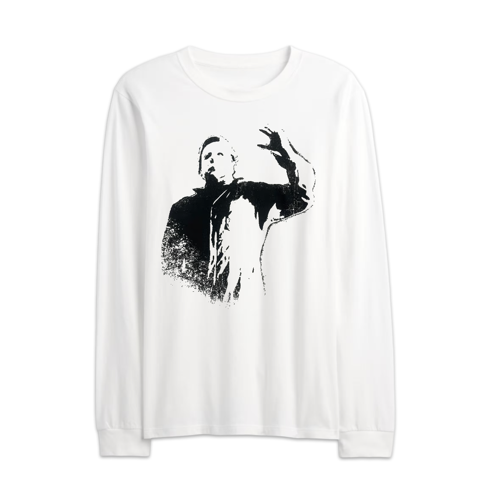 Men's White John Carpenter’s Halloween Michael Myers Graphic Long Sleeve Shirt Tee