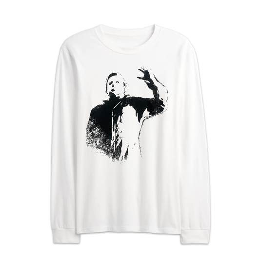 Men's White John Carpenter’s Halloween Michael Myers Graphic Long Sleeve Shirt Tee