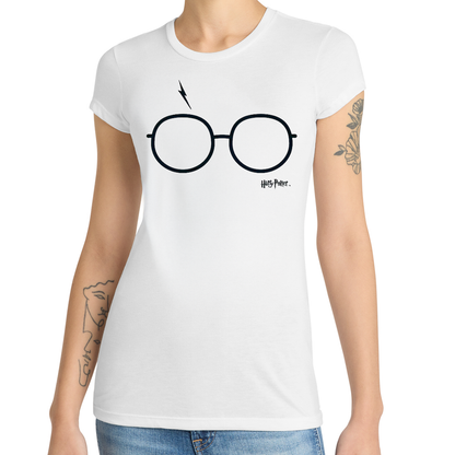 Women Junior's Harry Potter Glasses Graphic T-Shirt Tee