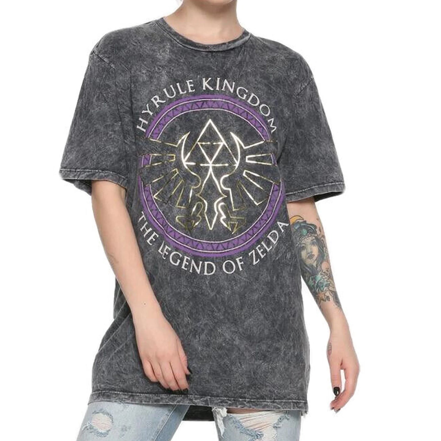 Women Junior's The Legend Of Zelda: Ocarina Of Time Hyrule Kingdom Tour Graphic Tee T-Shirt