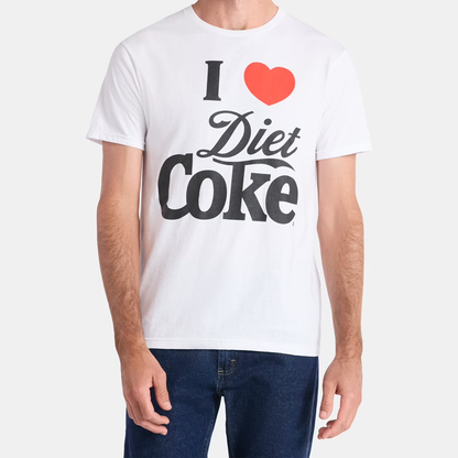 Men's I Heart Diet Coke Logo Graphic Tee T-Shirt