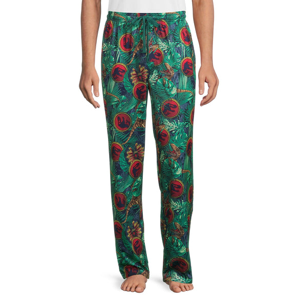 Jurassic Park, Adult Mens, Logo Pajamas Sleep Pant Multicolor