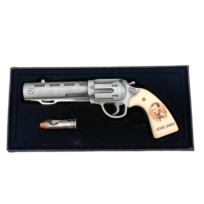 KN 1654-JJ 7" Jessie James Revolver-Style Assist-Open Folding Knife with Mini Bullet Knife