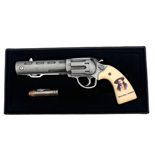 KN 1654-WB 7" Wild Bill Hickok Revolver-Style Assist-Open Folding Knife with Mini Bullet Knife