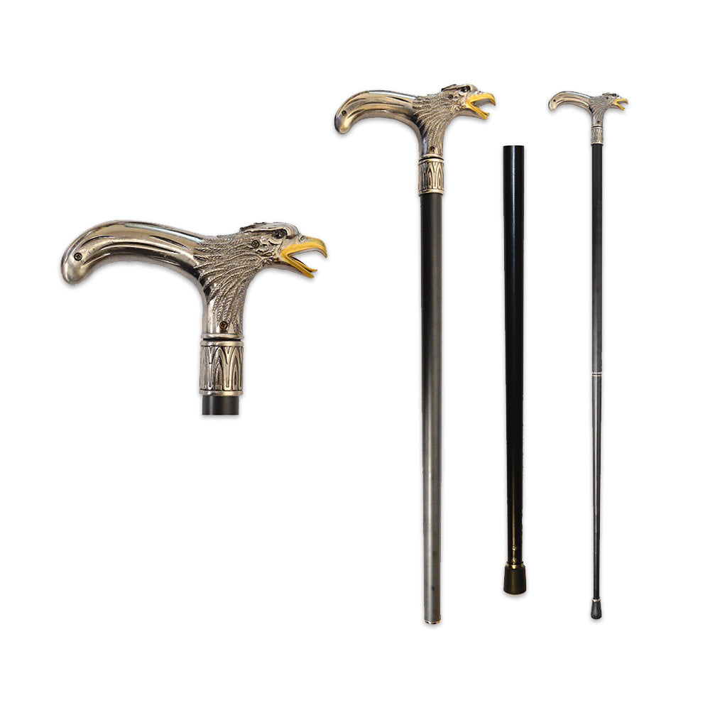 Rex Distributor eagle head handle walking cane with rubber foot, 37-inch mobility walking stick