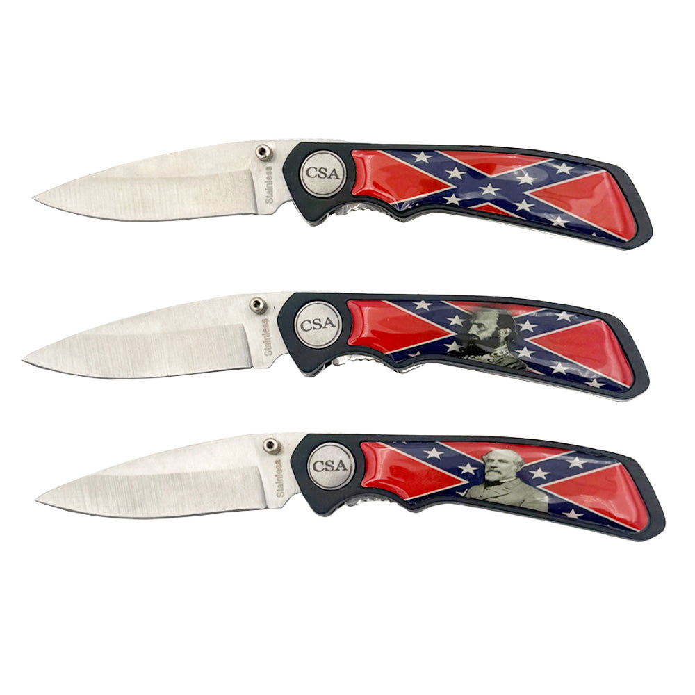 Set of 24 Civil War knife display set with 3-inch knives from Rex Distributor, Inc., arranged on a presentation board.