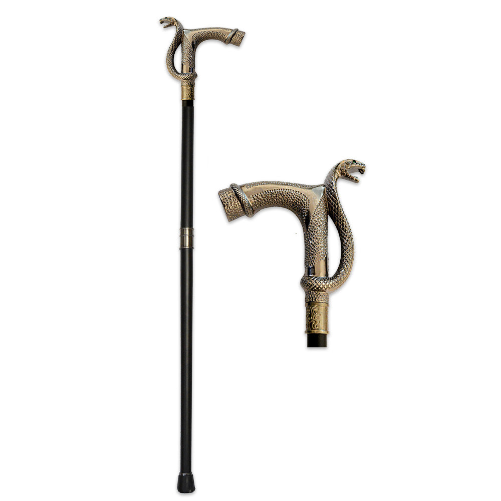 Rex Distributor KN 1770-SN 37-inch walking cane with snake handle and rubber foot