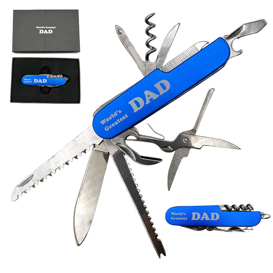 Rex Distributor KN 1825-BL 13-function multi-purpose folding knife with gift box, suitable for Father's Day.