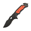 KN 1850-RD 4.5" Black & Red Assist-Open Rescue Folding Knife