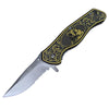 KN 1885-B 4.5" Black & Gold Assist-Open Bear Handle Folding Knife