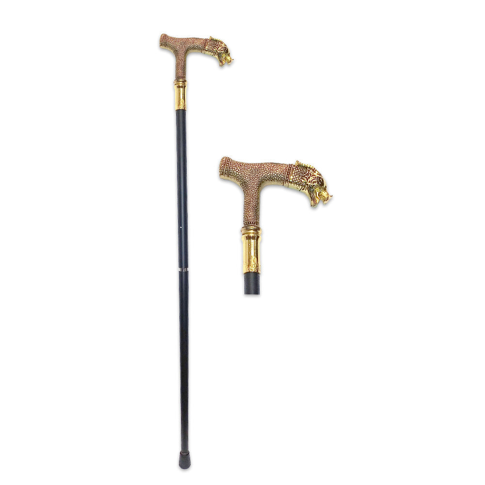 Rex Distributor dragon head handle walking cane staff with rubber foot, 36-inch KN 1925-DR mobility stick