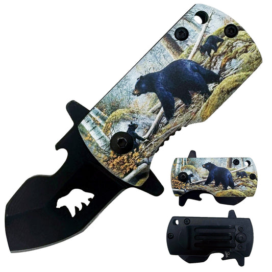 Rex Distributor KN 1952-B 2.25-inch bear handle spring-assisted tactical folding knife with assist-open mechanism.