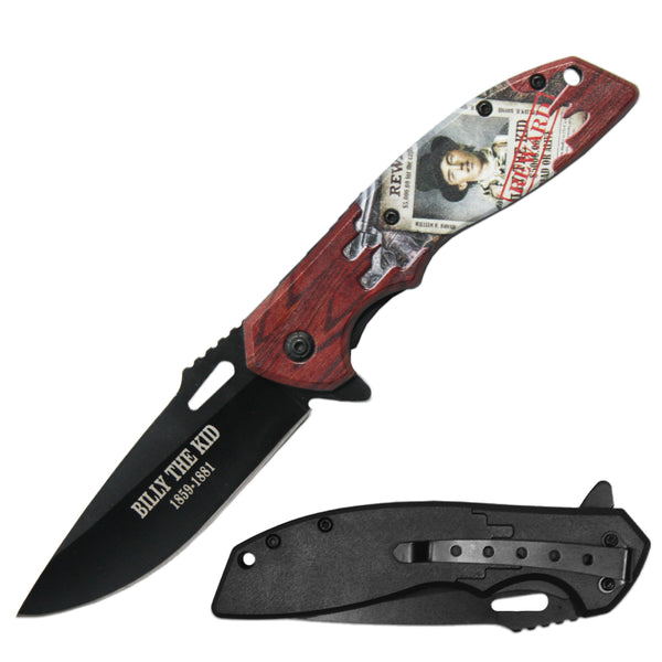 KN 1991-BK 4.5" Assist-Open Billy the Kid Legends of the West  Folding Knife with Belt Clip
