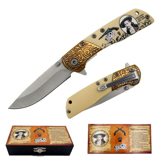 KN 2003-WB 3.5" Wild Bill Hickok 1837-1876 Gift Box Assist-Open Folding Knife