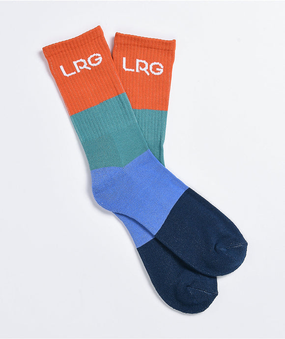 LRG Blocked Orange, Teal & Blue Crew Socks