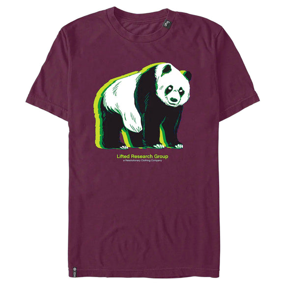 Men's Burgundy LRG Wavy Panda T-Shirt Tee