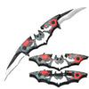 MB 4544-BT 5.5" Double Blade Blood Black Bat Pocket Folding Assist-Open with Belt Clip