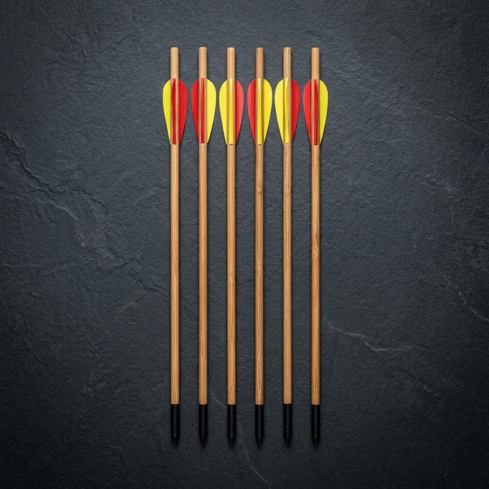 MK 150-16W 16" Wooden Crossbow Arrows – 6-Piece Set