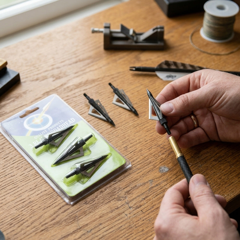 MK 150-E3 3-Bladed Broadhead Arrow Tips – 3-Piece Set