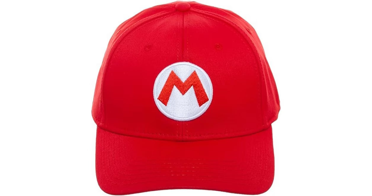 Youth Mario Red Curved Snapback Hat