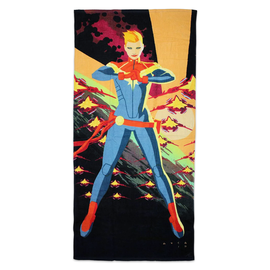 Marvel Comics Captain Marvel Power Pose Beach Towel 59" X 29"