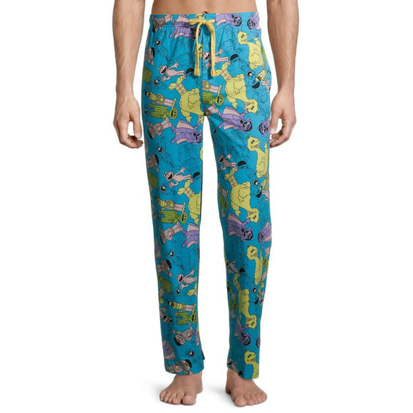 Men's Blue Sesame Street Pajama Lounge Pant AOP Sleep Pants
