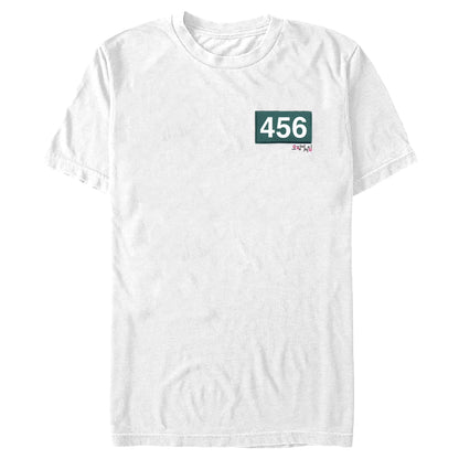 Men's Squid Game 456 Patch Graphic Tee White T-Shirt