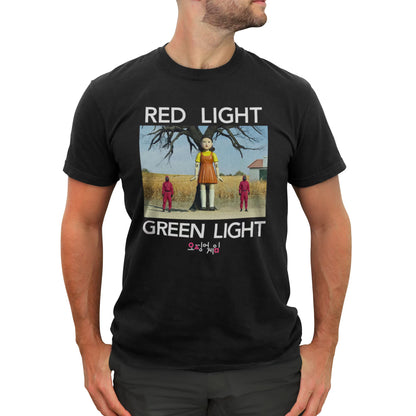 Men's Squid Game Red Light Green Light Scene Graphic Tee T-Shirt