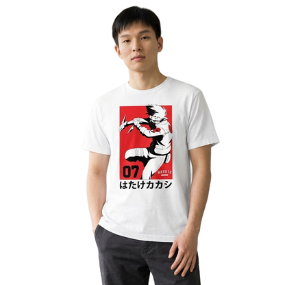 Men's Naruto Kakashi Team 07 anime T-shirt featuring Kakashi from the Naruto series, made by Bioworld.