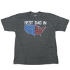 Men's Grey Big & Tall Best Dad in USA Graphic Tee T-Shirt