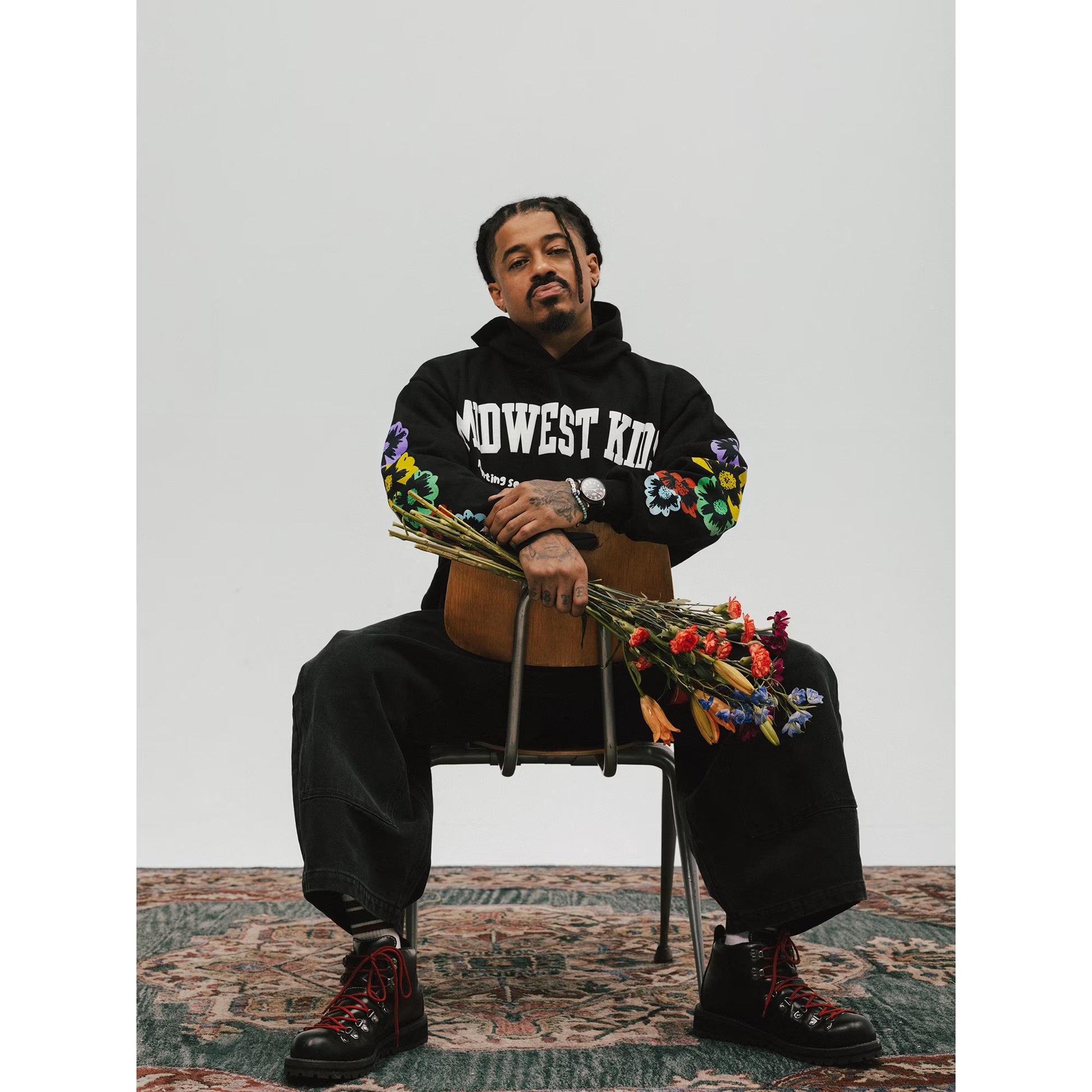 Men's Midwest Kids Apparel graphic hoodie sweatshirt by Mad Engine, showing front view with vibrant Midwest design in XS to 3XL sizes.