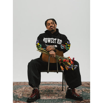 Men's Midwest Kids Apparel graphic hoodie sweatshirt by Mad Engine, showing front view with vibrant Midwest design in XS to 3XL sizes.