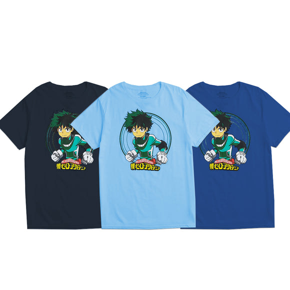 Boy's Mixed Blue My Hero Academia Izuku Midoriya Graphic Tee T-Shirt