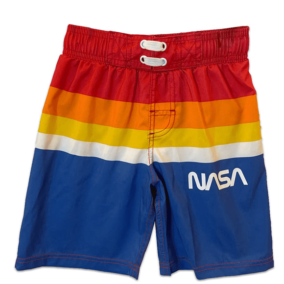 Boy's Youth Stripe NASA Swim Trunks