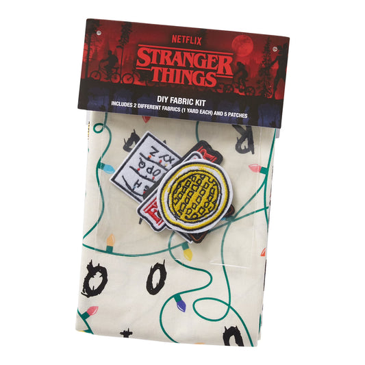 Netflix Stranger Things Cotton Fabric & Patch Diy Kit, 5 Patches And 2 Yards Of Fabric