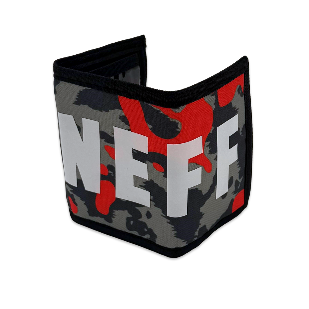 NEFF Orange Camo Bold Print Trifold Wallet Black Hook & Loop - Rex Distributor, Inc. Wholesale Licensed Products and T-shirts, Sporting goods,