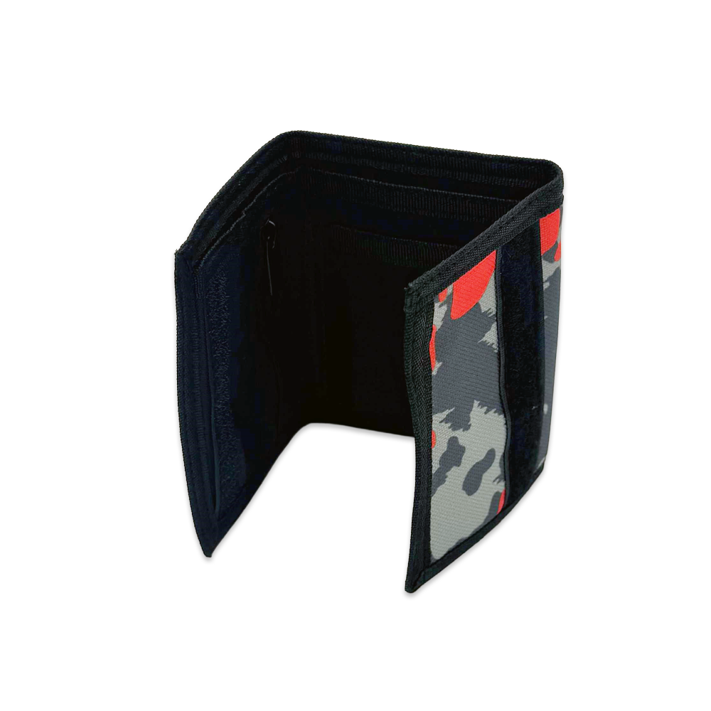 NEFF Orange Camo Bold Print Trifold Wallet Black Hook & Loop - Rex Distributor, Inc. Wholesale Licensed Products and T-shirts, Sporting goods,