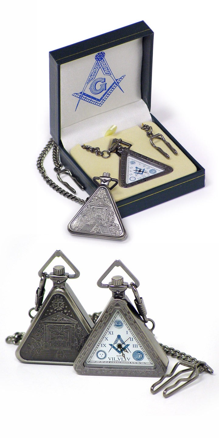 P 244 Masonic Triangle Pocket Watch with Gift Box