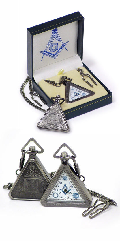 P 244 Masonic Triangle Pocket Watch with Gift Box