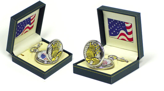 P 260 USA Flag Pocket Watch with Gift Box